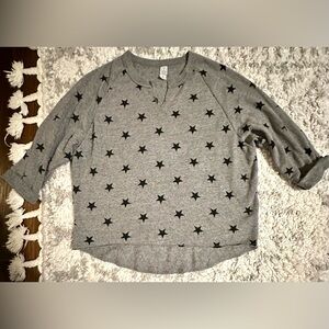 ‼️RARE‼️🎸Alternative Apparel🎸🔥NWT🔥Star (Mini) V-Neck Cuffed Sleeve Sweatshirt—S